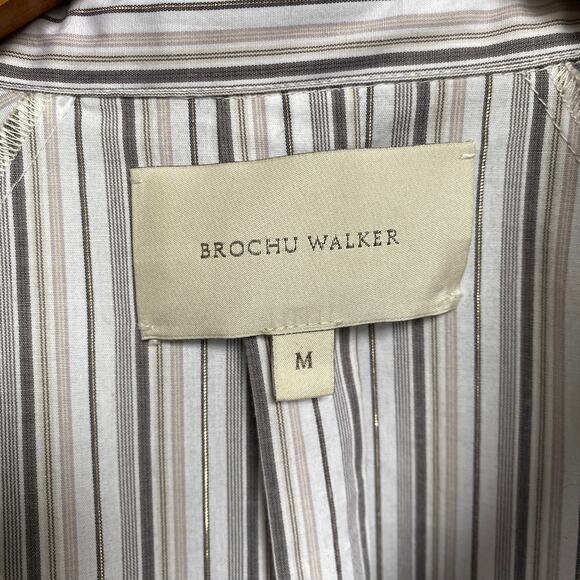 Brochu Walker The Tanner Stripe Button Up Blouse M Tempest Stripe Combo Cotton - Picture 3 of 12